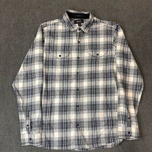 Roark Classic Fit Button Up Flannel Shirt Mens M Blue Outdoor Plaid